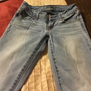 American Eagle Distressed Light Blue Skinny Jeans