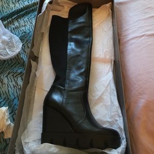 BCBG MaxAzria tall wedge heel boots