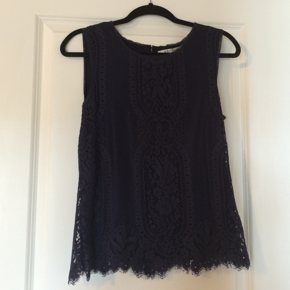 Navy blue lace top