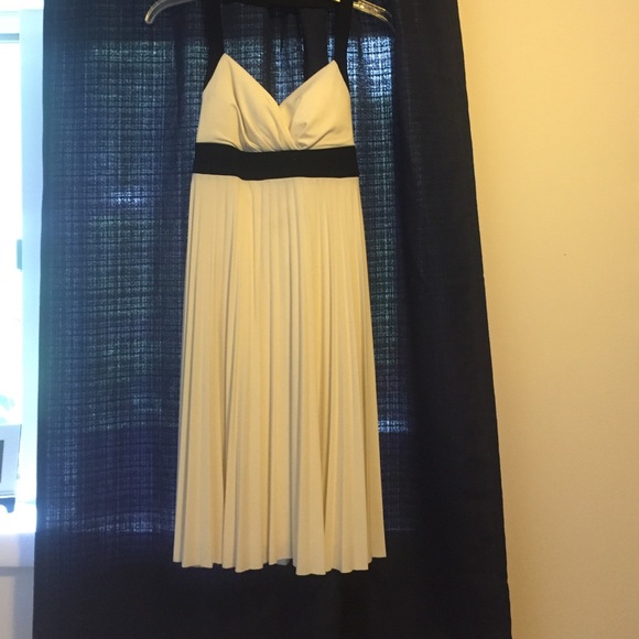 Off white halter dress pleated