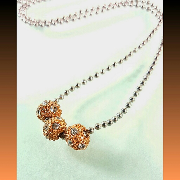 Rose Gold Plated Crystal Pave Necklace