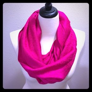 Bright pink infinity scarf