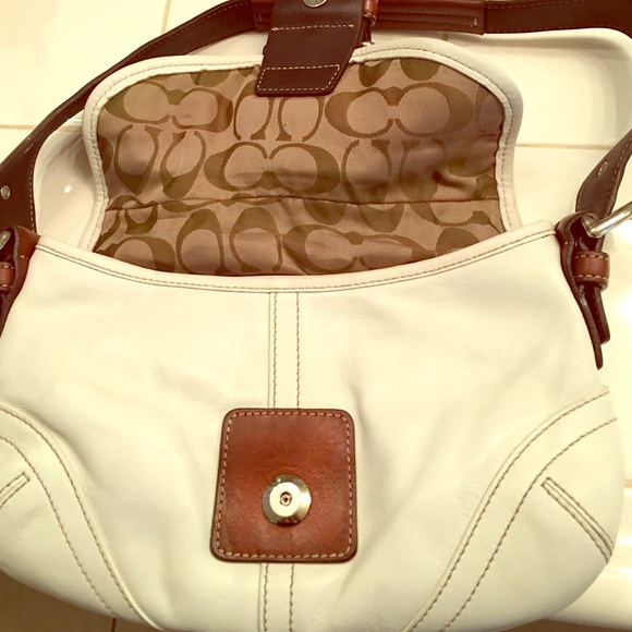 Coach purse brown &a white - Picture 1 of 4
