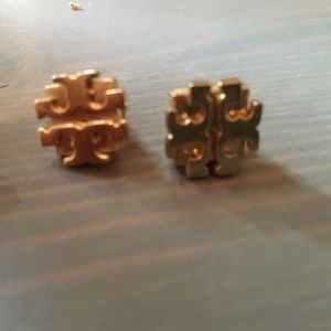 Lightly used Tory burch jumbo logo earrings