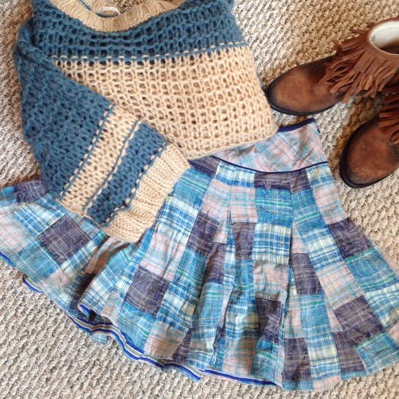 🌷 FREE PEOPLE🌷 RARE patchwork skirt