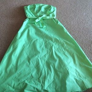 Express Stretch mint green strapless dress