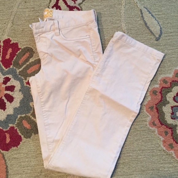 J Crew skinny chords cream color