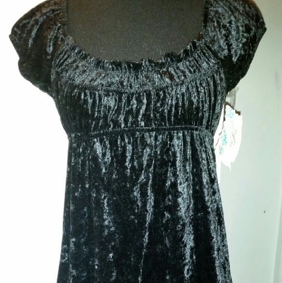 Belle Du Jour Black Velour Dress, NWT, Size Medium