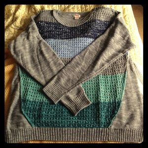 Long grey blue ombré sweater