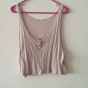 Brandy Melville beige buttoned tank