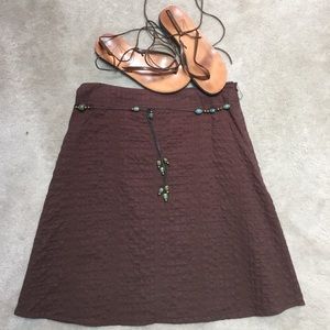 Boho Brown A-Line Skirt