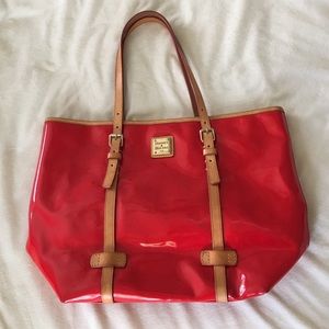 Dooney & Bourke red patent leather tote