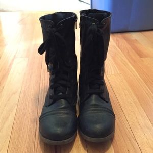 Black combat boots