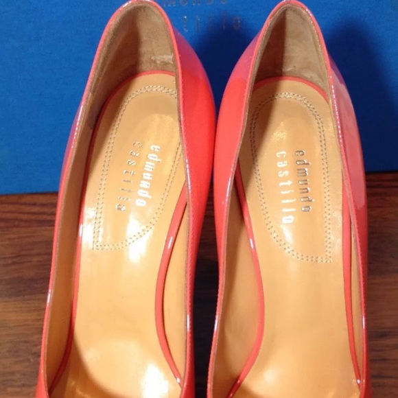 Edmund Castillo salmon platform peek toe pump - Picture 3 of 4