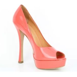 Edmund Castillo salmon platform peek toe pump