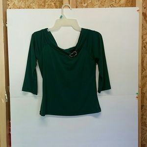 Green quarter sleeve blouse