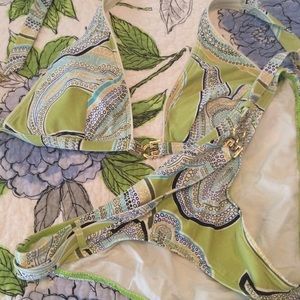 Lot of 2 bikinis with gold hardware