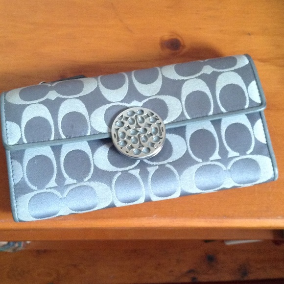 Gray Coach cloth wallet