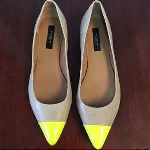 Ann Taylor neon tip lapis flats size 7.5