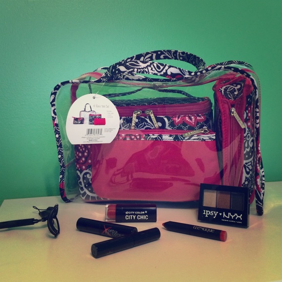 🆕🎀 Modella 4 piece tote set- black, pink, white
