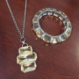 Banana Republic Art Deco Pendant and Bangle Set