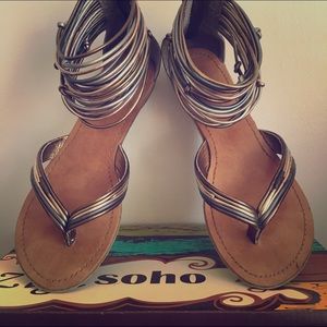 Gold summer sandals
