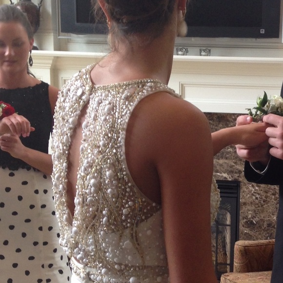 White and gold two piece prom dress! - Picture 2 of 4