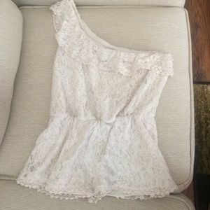 Lace top- one shoulder tank top