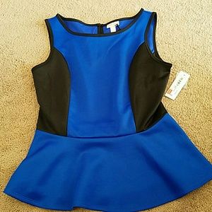 Nwt blue peplum top