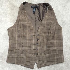 Plaid fitted vest, Size 8