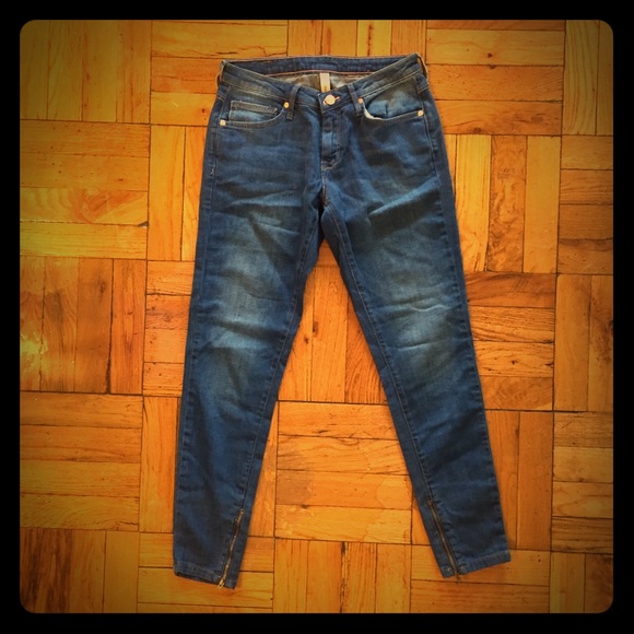 Mango Denim - Mango Ankle Zipper Skinny Jeans