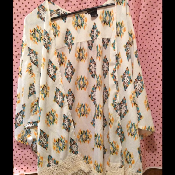 Aztec print kimono