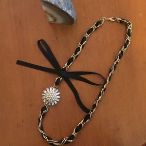 Ann Taylor Ribbon/Chain Necklace