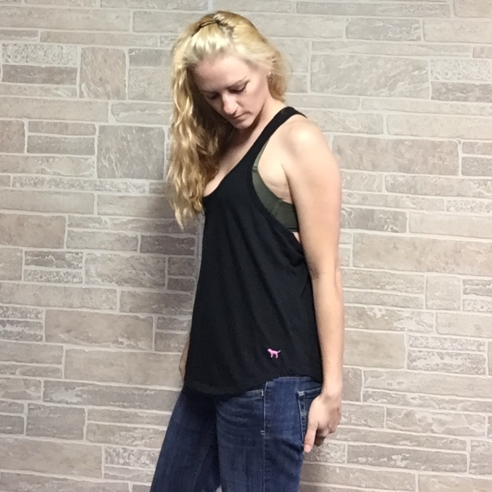 🅟🅘🅝🅚 Black Racerback crop tank top