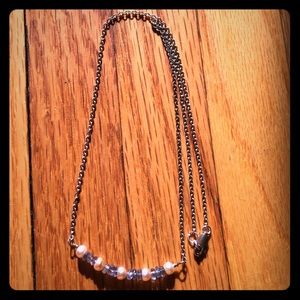Sterling silver bar necklace