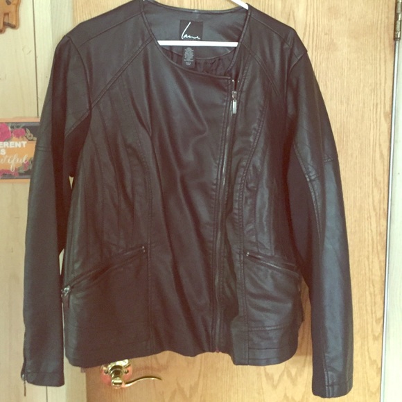 Black faux leather jacket