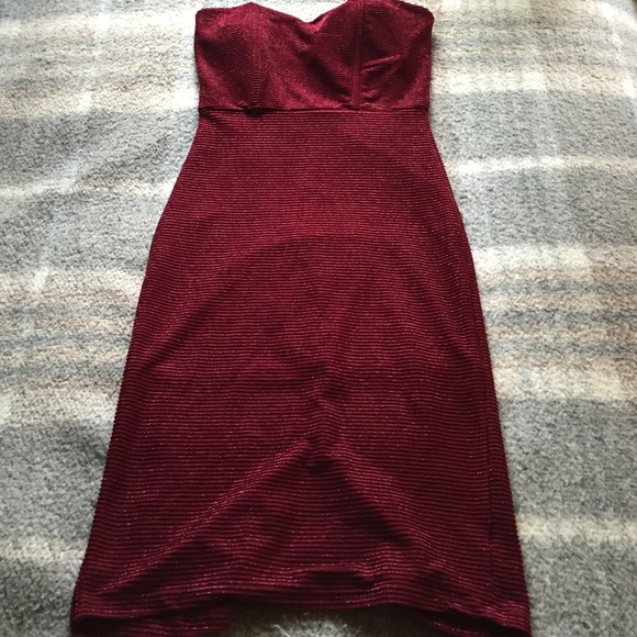 Red tube dress