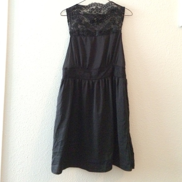 Free People Black Lace Neck Dress