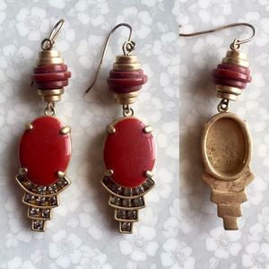 ♦️-MADEWELL- ♦️Enamel and Crystal Deco Earrings