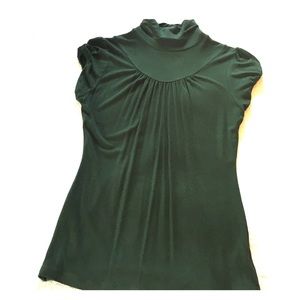 Short sleeved form fitting turtle neck