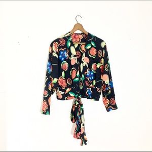 Japanalia Floral Wrap Top