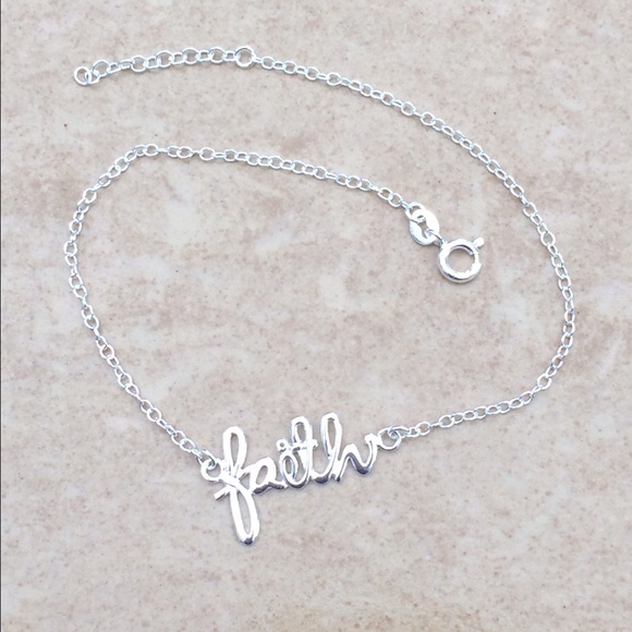 Jewelry - Sterling Silver 925 Faith Anklet Ankle Bracelet
