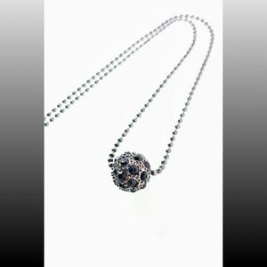 Black Pave Crystal and Gun Metal Necklace