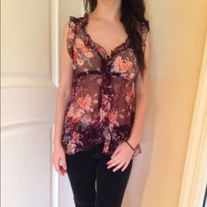 Flowery chiffon blouse