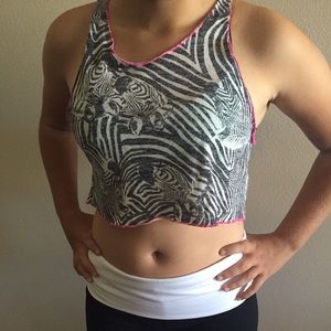 Bethany Mota xs Zebra Print Crop top
