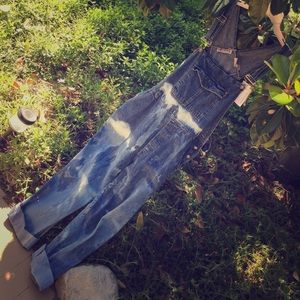 Overalls, distressed