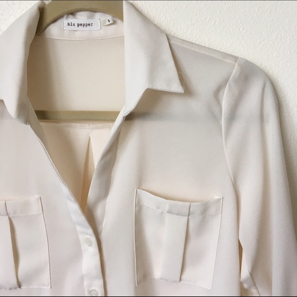Blu Pepper Tops - Blu Pepper sheer cream blouse