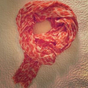 Pink and orange leopard scarf