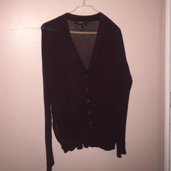 Burgundy Button down Cardigan - Picture 1 of 3