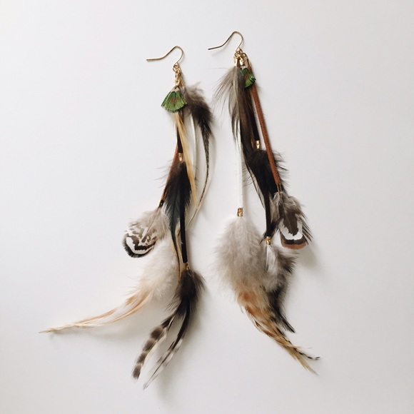Long Feather Earrings